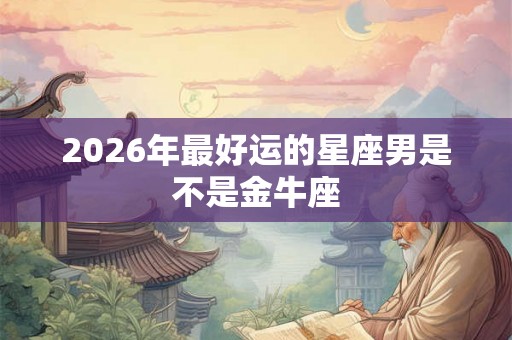 2026年最好运的星座男是不是金牛座