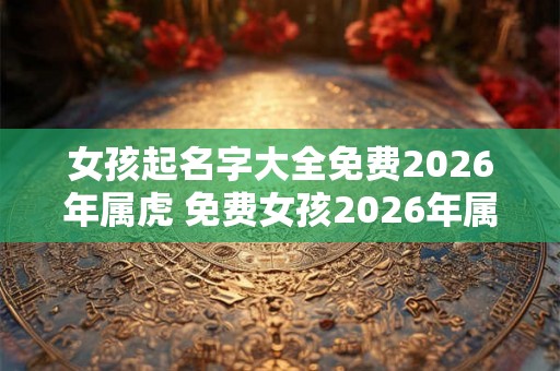 女孩起名字大全免费2026年属虎 免费女孩2026年属虎起名字大全