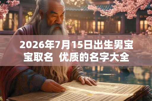 2026年7月15日出生男宝宝取名  优质的名字大全