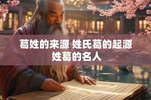葛姓的来源 姓氏葛的起源 姓葛的名人 葛姓的来源 姓氏葛的起源 姓葛的名人