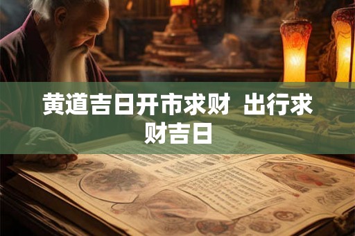 黄道吉日开市求财  出行求财吉日