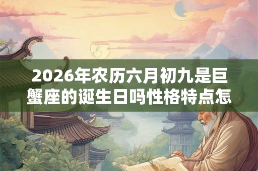 2026年农历六月初九是巨蟹座的诞生日吗性格特点怎么样