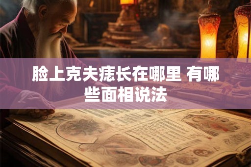 脸上克夫痣长在哪里 有哪些面相说法