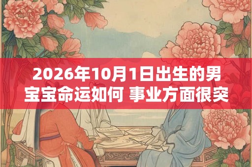 2026年10月1日出生的男宝宝命运如何 事业方面很突出