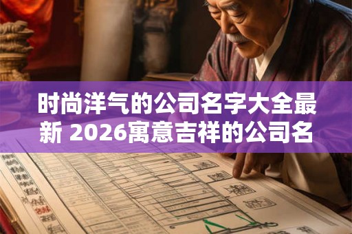 时尚洋气的公司名字大全最新 2026寓意吉祥的公司名字