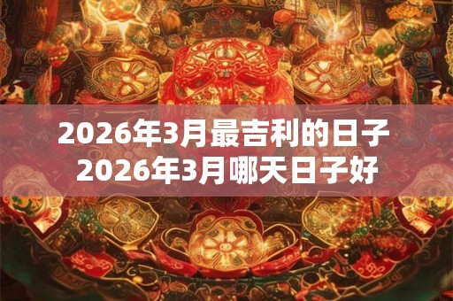 2026年3月最吉利的日子 2026年3月哪天日子好