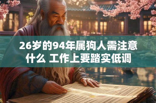 26岁的94年属狗人需注意什么 工作上要踏实低调