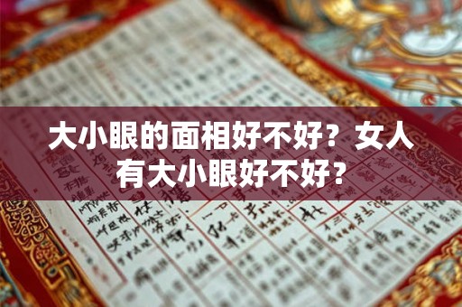 大小眼的面相好不好？女人有大小眼好不好？
