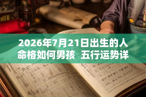 2026年7月21日出生的人命格如何男孩  五行运势详解