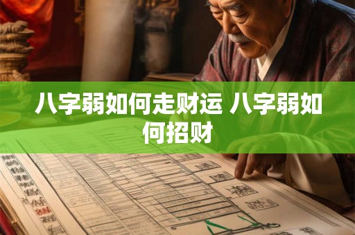八字弱如何走财运 八字弱如何招财