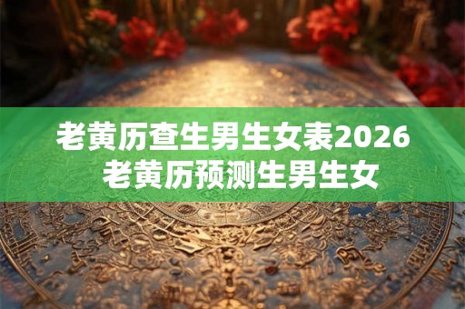 老黄历查生男生女表2026  老黄历预测生男生女