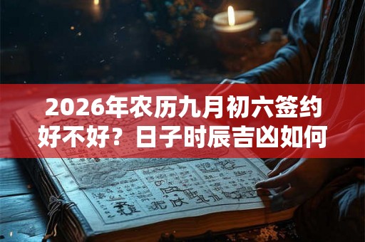 2026年农历九月初六签约好不好？日子时辰吉凶如何？