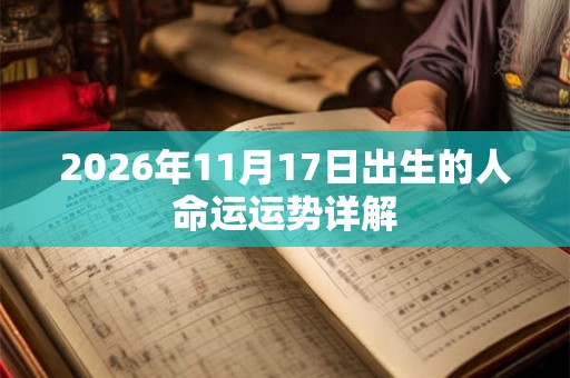 2026年11月17日出生的人命运运势详解