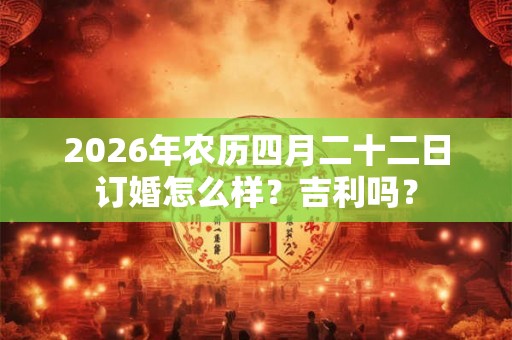 2026年农历四月二十二日订婚怎么样？吉利吗？