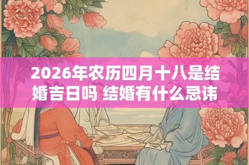 2026年农历四月十八是结婚吉日吗 结婚有什么忌讳 2026年农历四月十八是结婚吉日吗 结婚有什么忌讳