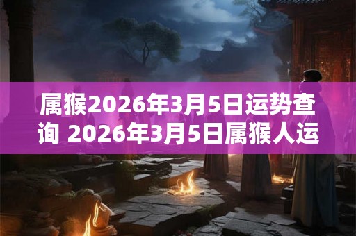属猴2026年3月5日运势查询 2026年3月5日属猴人运势好吗