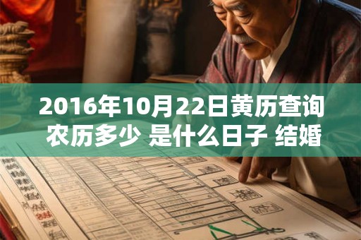 2016年10月22日黄历查询 农历多少 是什么日子 结婚吉时