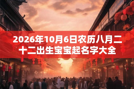 2026年10月6日农历八月二十二出生宝宝起名字大全