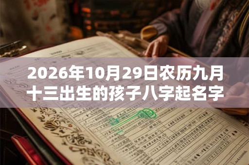 2026年10月29日农历九月十三出生的孩子八字起名字