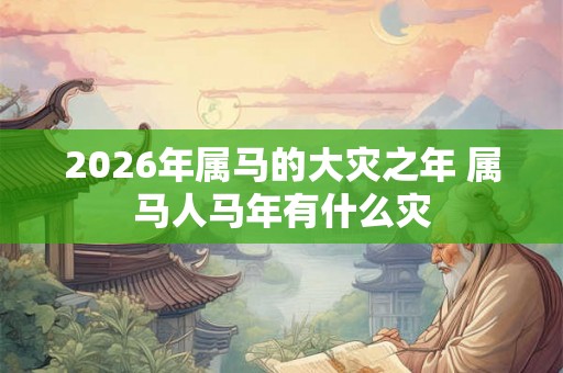 2026年属马的大灾之年 属马人马年有什么灾