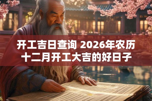 开工吉日查询 2026年农历十二月开工大吉的好日子