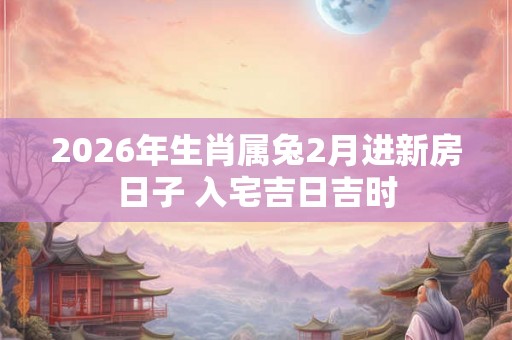 2026年生肖属兔2月进新房日子 入宅吉日吉时