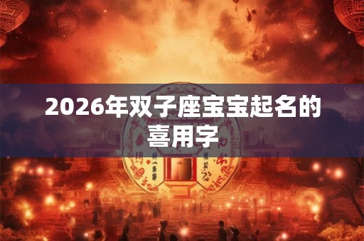2026年双子座宝宝起名的喜用字