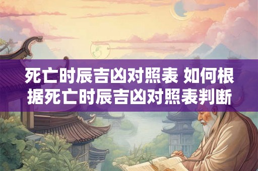 死亡时辰吉凶对照表 如何根据死亡时辰吉凶对照表判断人的命运