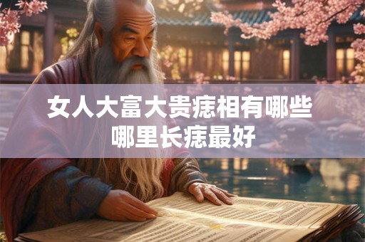 女人大富大贵痣相有哪些 哪里长痣最好