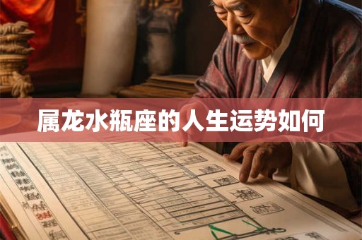 属龙水瓶座的人生运势如何 属龙水瓶座的人生运势如何