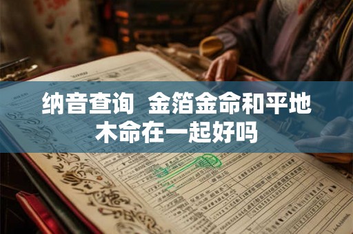 纳音查询  金箔金命和平地木命在一起好吗