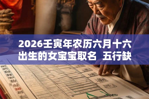 2026壬寅年农历六月十六出生的女宝宝取名  五行缺啥