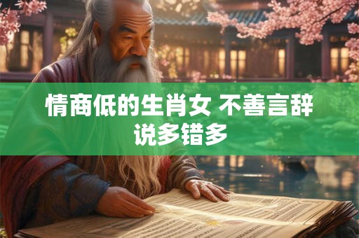 情商低的生肖女 不善言辞说多错多
