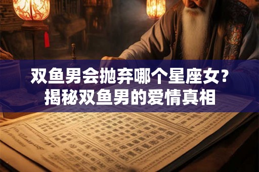 双鱼男会抛弃哪个星座女？揭秘双鱼男的爱情真相