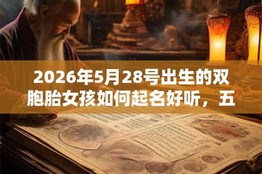 2026年5月28号出生的双胞胎女孩如何起名好听，五行属什么？