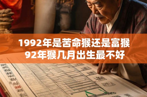 1992年是苦命猴还是富猴 92年猴几月出生最不好