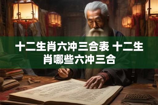 十二生肖六冲三合表 十二生肖哪些六冲三合