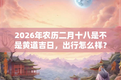 2026年农历二月十八是不是黄道吉日，出行怎么样？