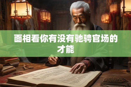 面相看你有没有驰骋官场的才能