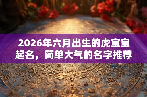 2026年六月出生的虎宝宝起名,简单大气的名字推荐 2026年六月出生的虎宝宝起名,简单大气的名字推荐