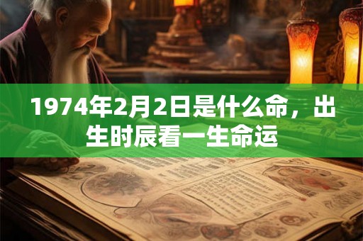 1974年2月2日是什么命，出生时辰看一生命运