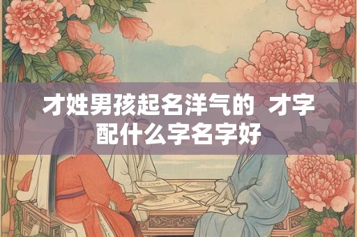 才姓男孩起名洋气的  才字配什么字名字好