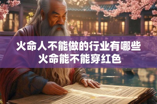 火命人不能做的行业有哪些 火命能不能穿红色