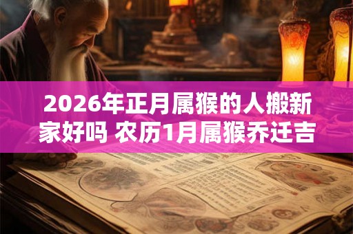 2026年正月属猴的人搬新家好吗 农历1月属猴乔迁吉日 2026年正月属猴的人搬新家好吗 农历1月属猴乔迁吉日