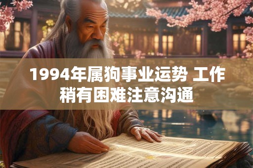 1994年属狗事业运势 工作稍有困难注意沟通