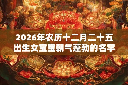 2026年农历十二月二十五出生女宝宝朝气蓬勃的名字赏析