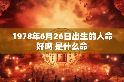 1978年6月26日出生的人命好吗 是什么命