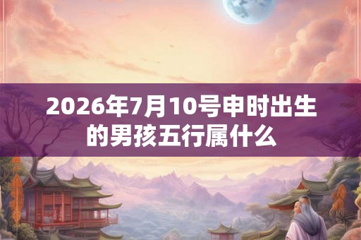 2026年7月10号申时出生的男孩五行属什么