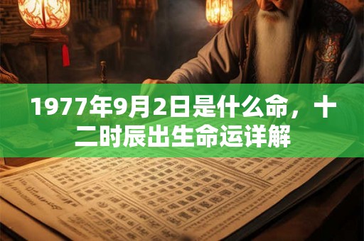 1977年9月2日是什么命，十二时辰出生命运详解