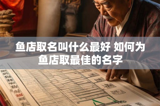 鱼店取名叫什么最好 如何为鱼店取最佳的名字